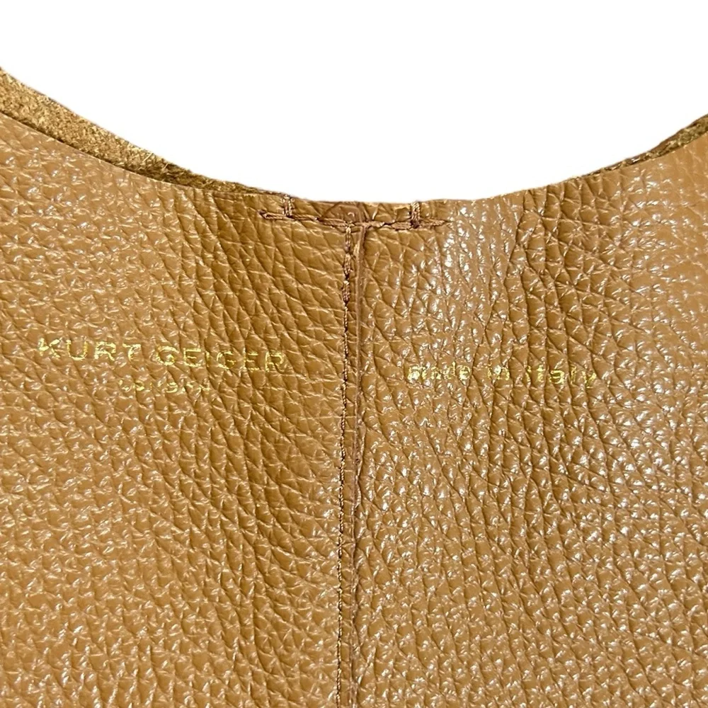 Kurt Geiger London Violet Leather Hobo Bag Warm Brown/Tan Boho Chic Quiet Luxury